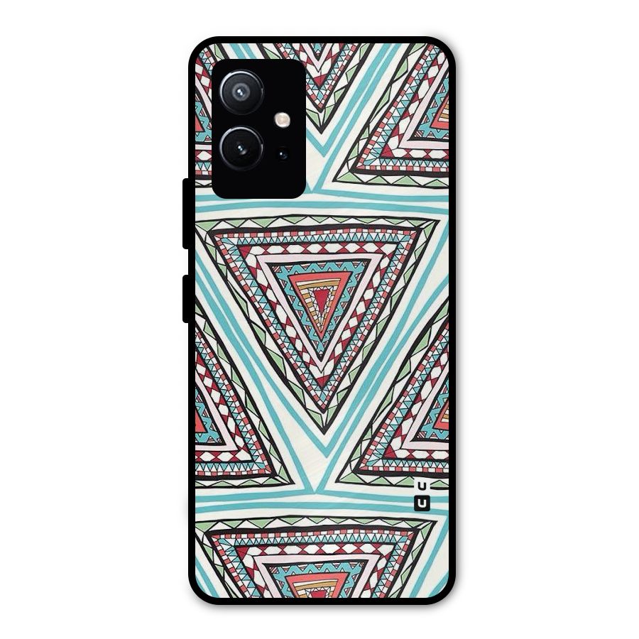 Triangle Abstract Mode Metal Back Case for Vivo T1 5G