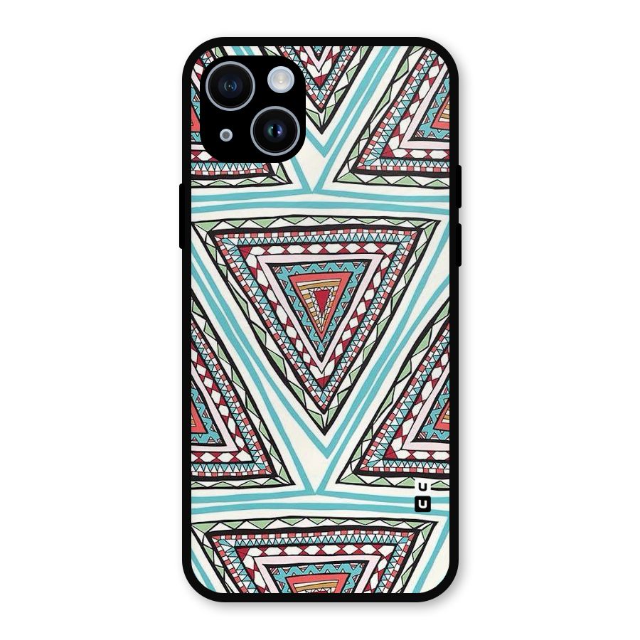 Triangle Abstract Mode Metal Back Case for iPhone 14