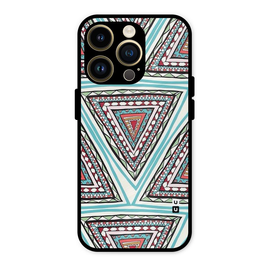 Triangle Abstract Mode Metal Back Case for iPhone 14 Pro