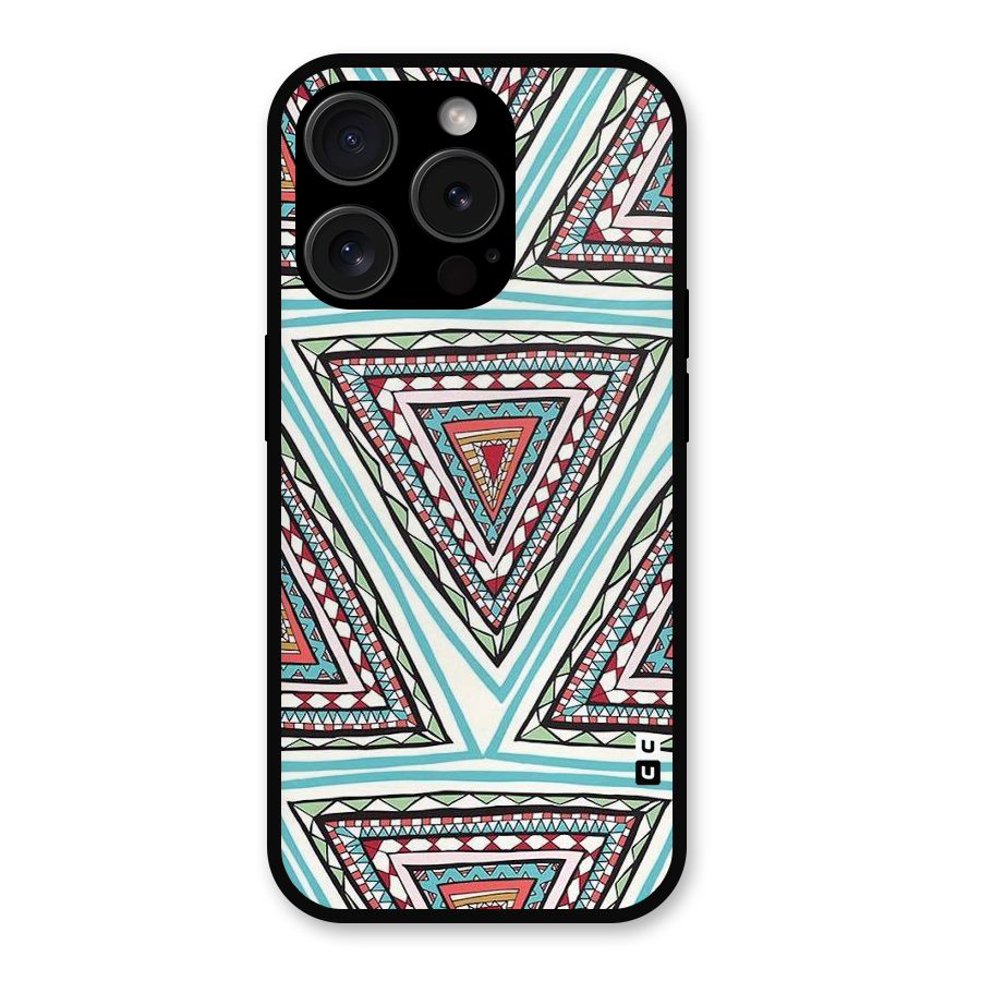 Triangle Abstract Mode Metal Back Case for iPhone 15 Pro