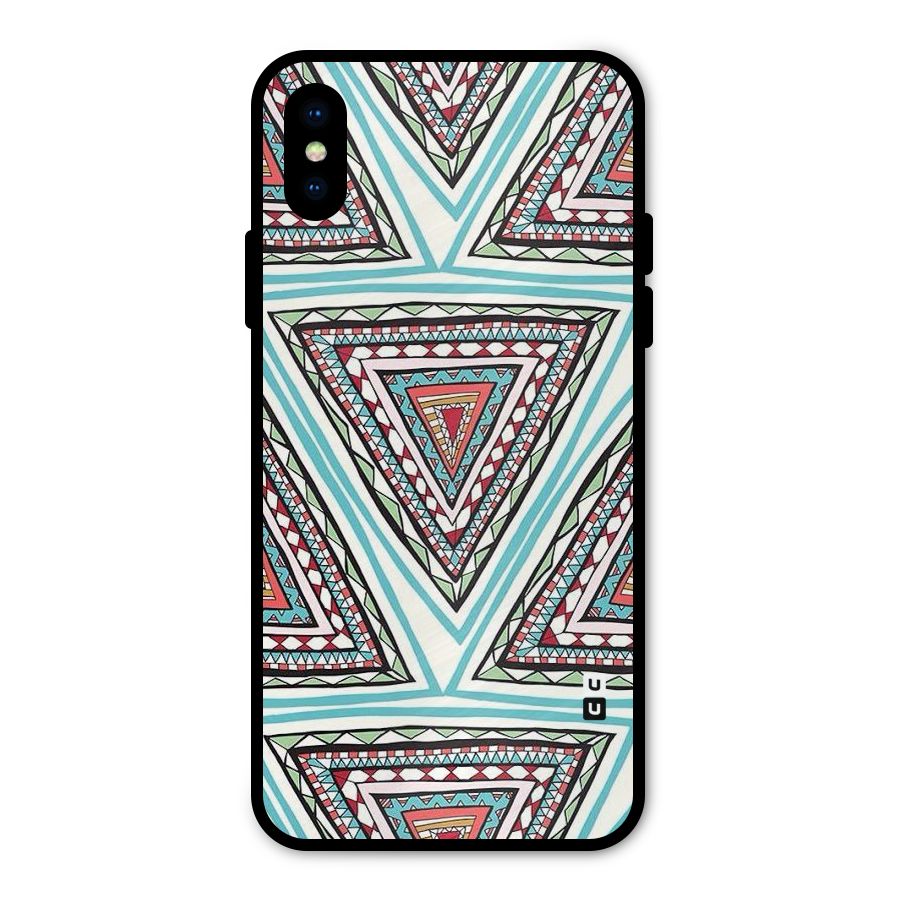 Triangle Abstract Mode Metal Back Case for iPhone X