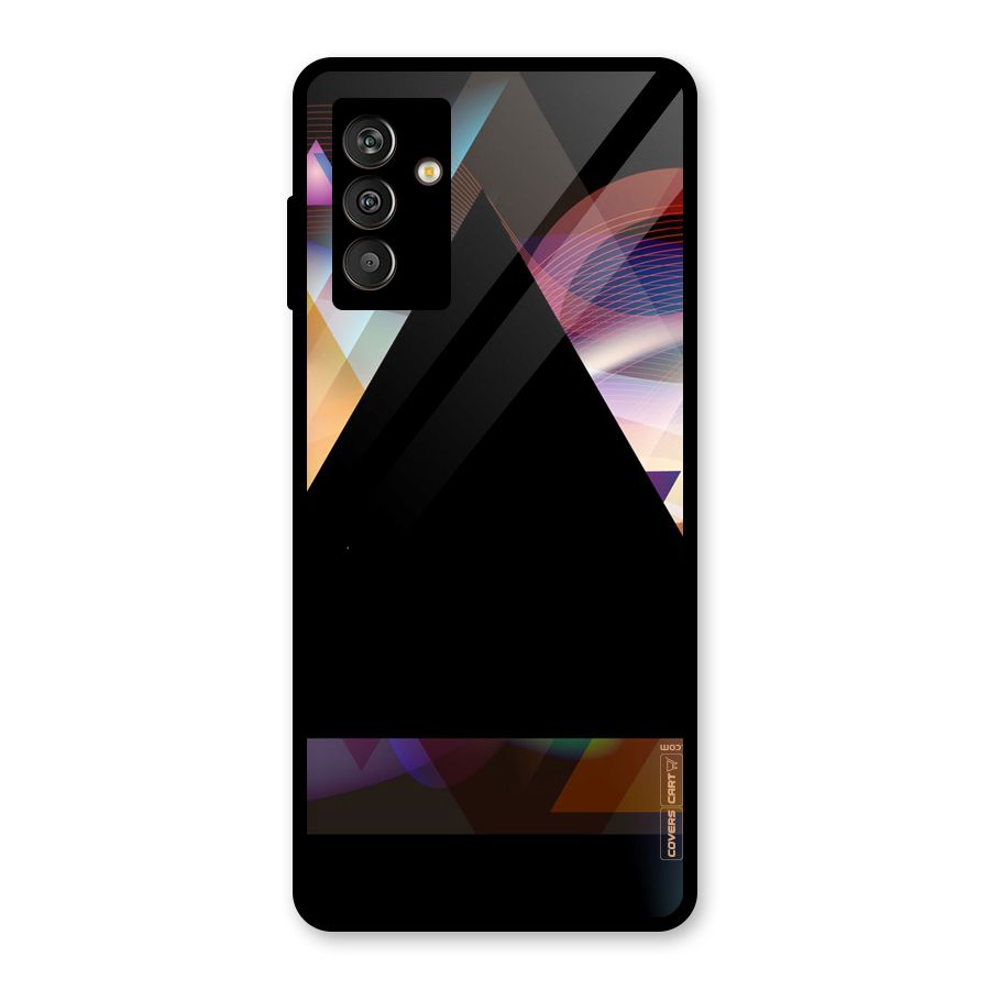 Triangle Black Abstract Glass Back Case for Galaxy M13