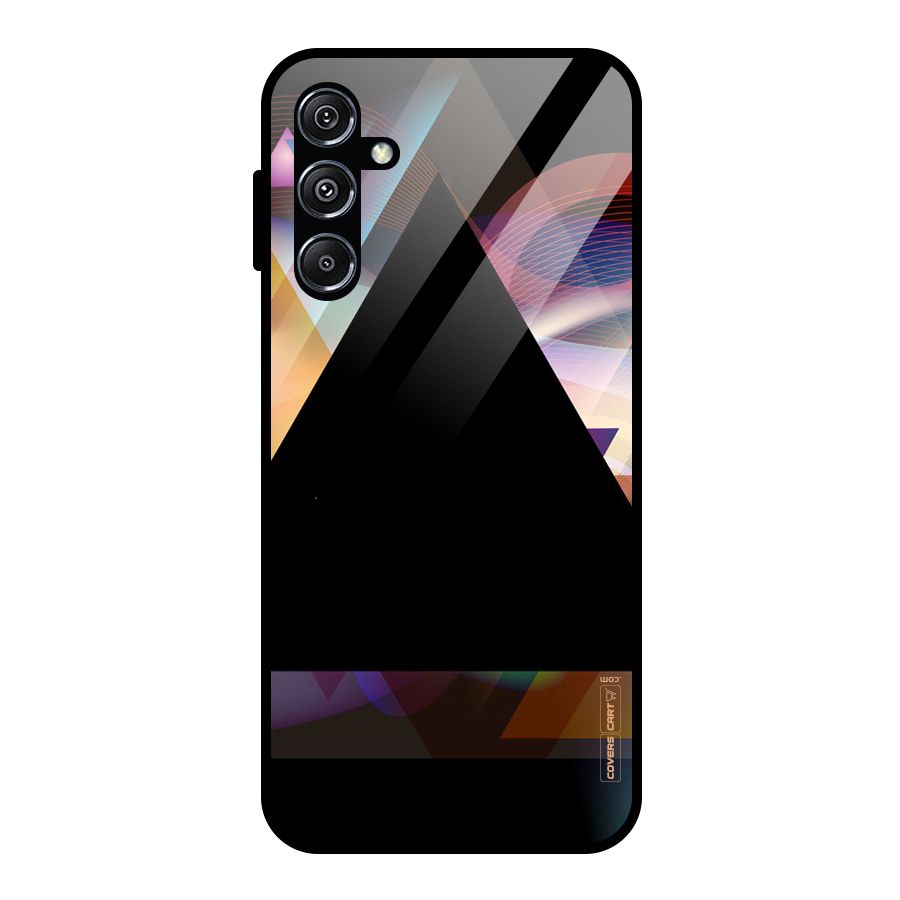 Triangle Black Abstract Glass Back Case for Galaxy M34 5G