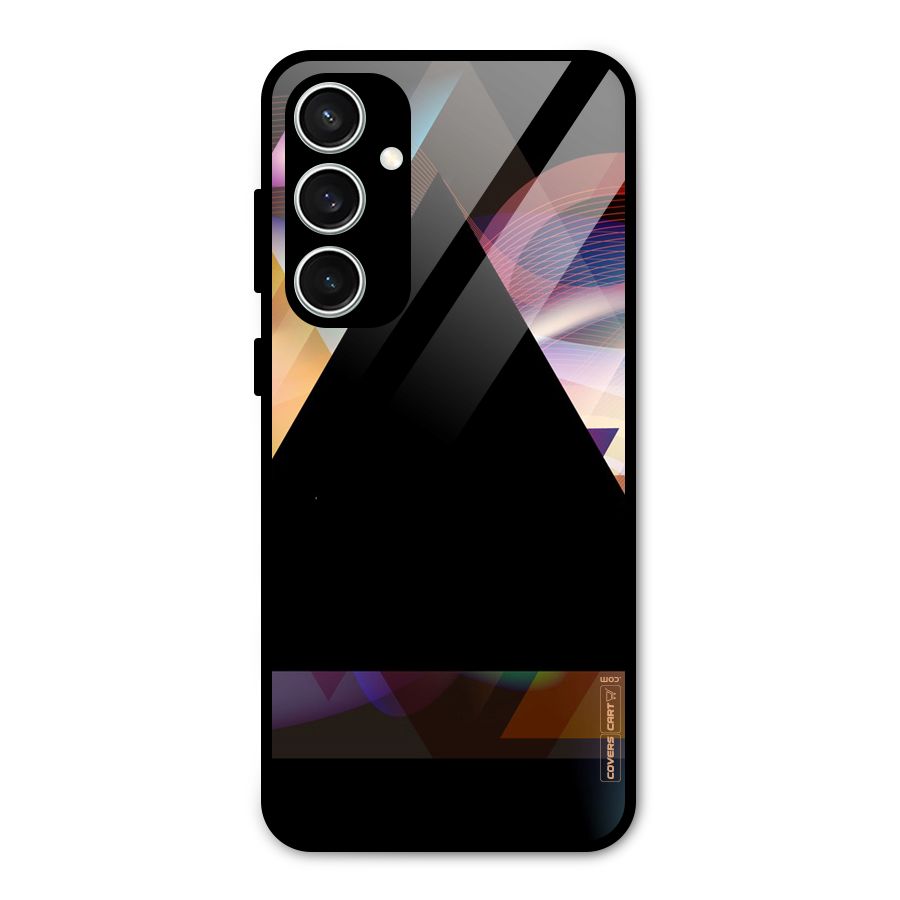 Triangle Black Abstract Glass Back Case for Galaxy S23 FE