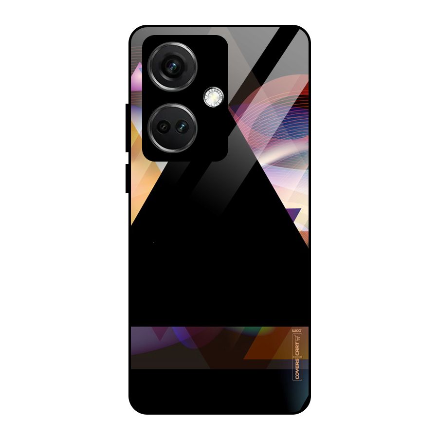 Triangle Black Abstract Glass Back Case for OnePlus Nord CE 3 5G