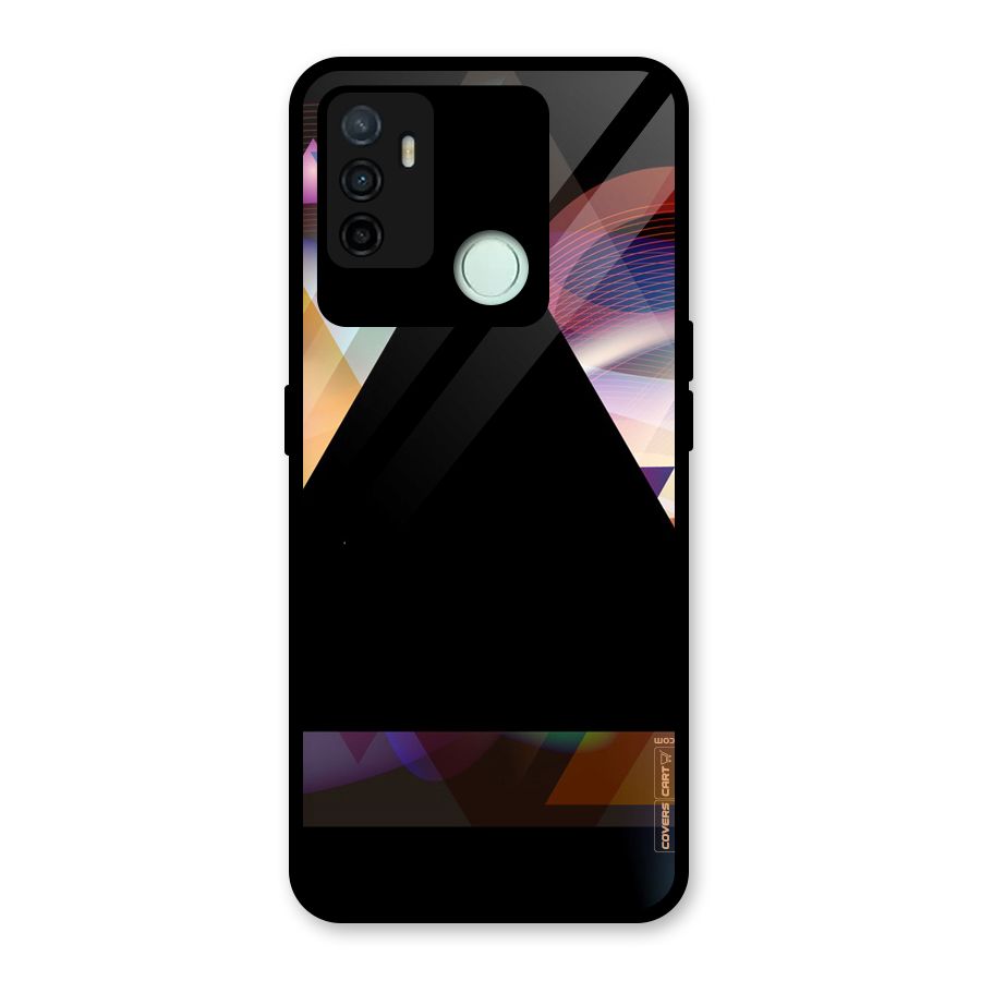Triangle Black Abstract Glass Back Case for Oppo A53