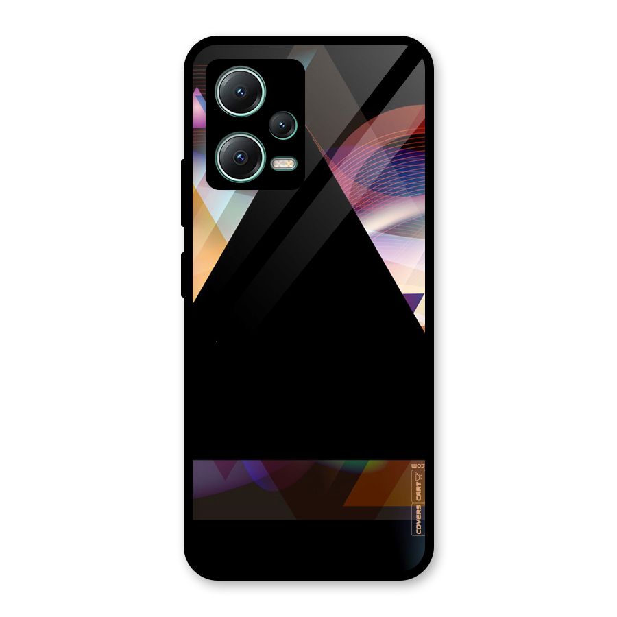Triangle Black Abstract Glass Back Case for Poco X5