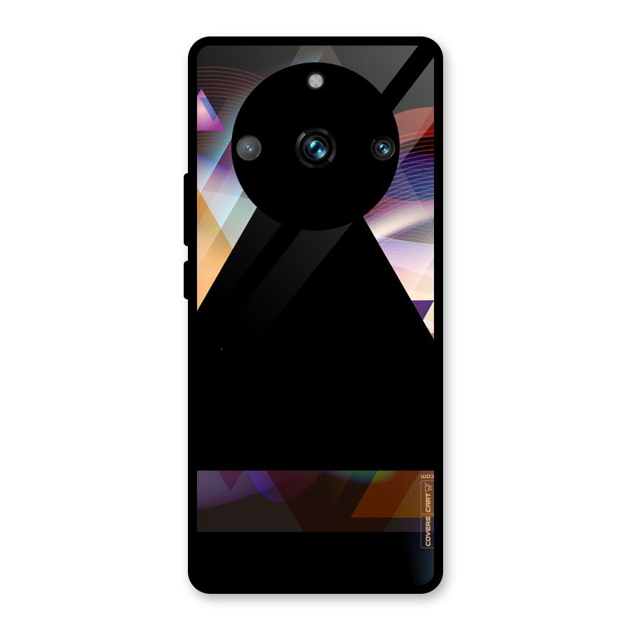 Triangle Black Abstract Glass Back Case for Realme 11 Pro Plus