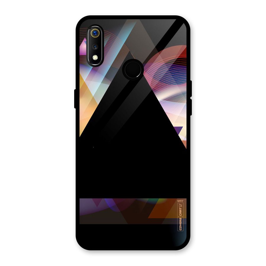 Triangle Black Abstract Glass Back Case for Realme 3i