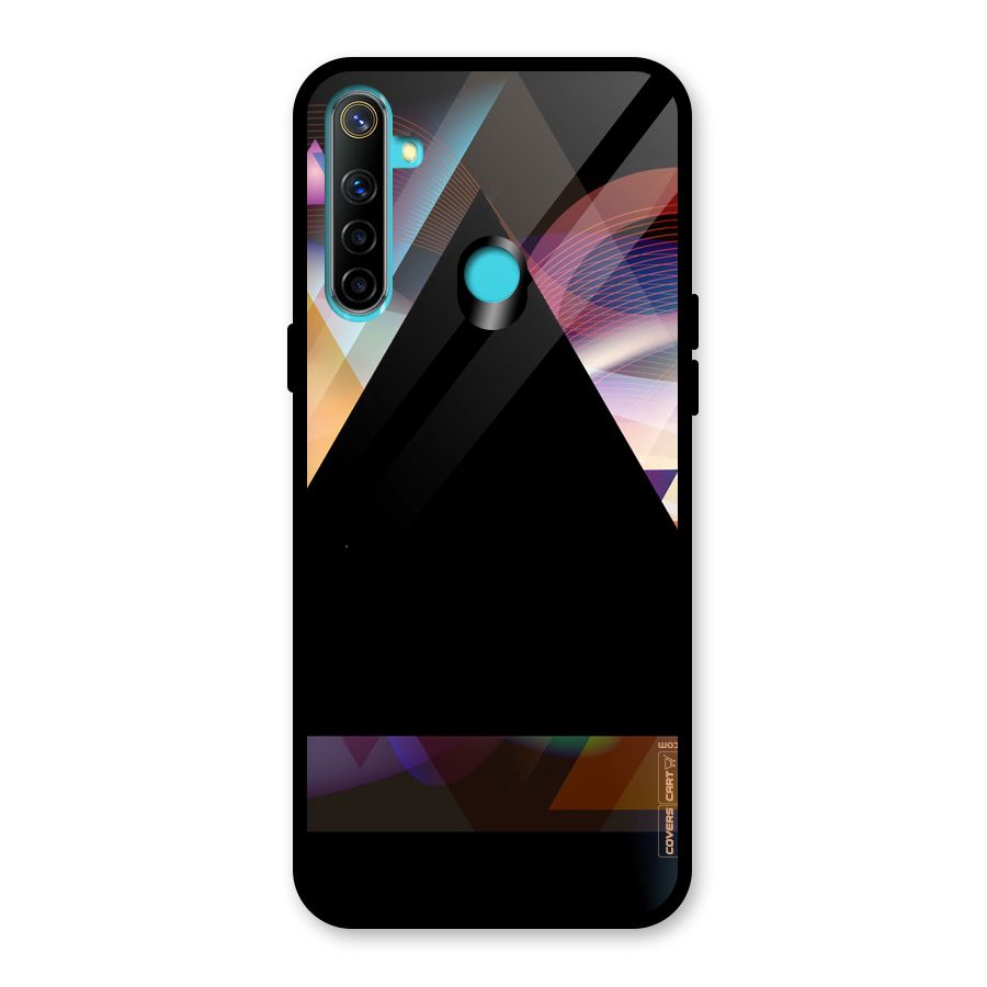 Triangle Black Abstract Glass Back Case for Realme 5