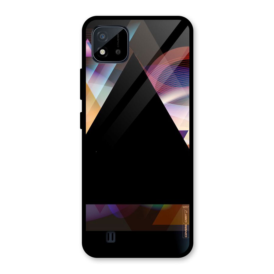Triangle Black Abstract Glass Back Case for Realme C11 2021