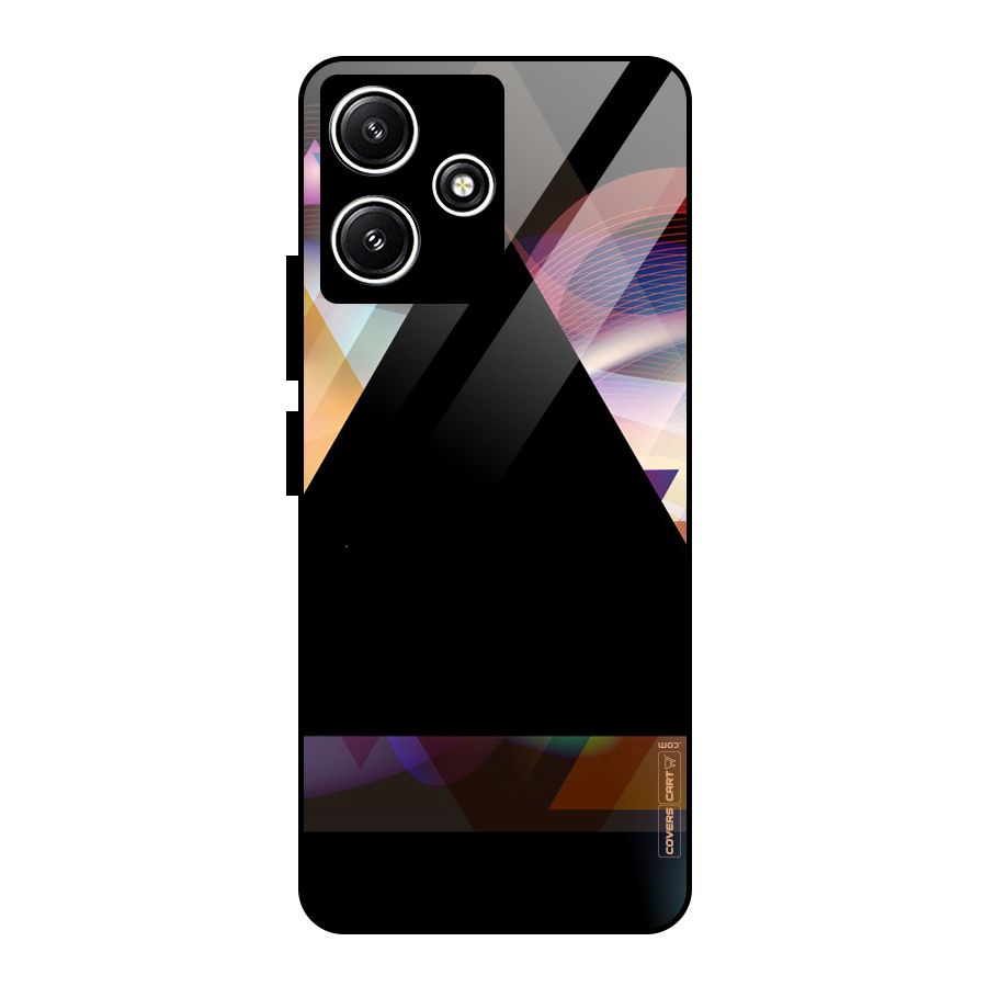 Triangle Black Abstract Glass Back Case for Redmi 12 5G