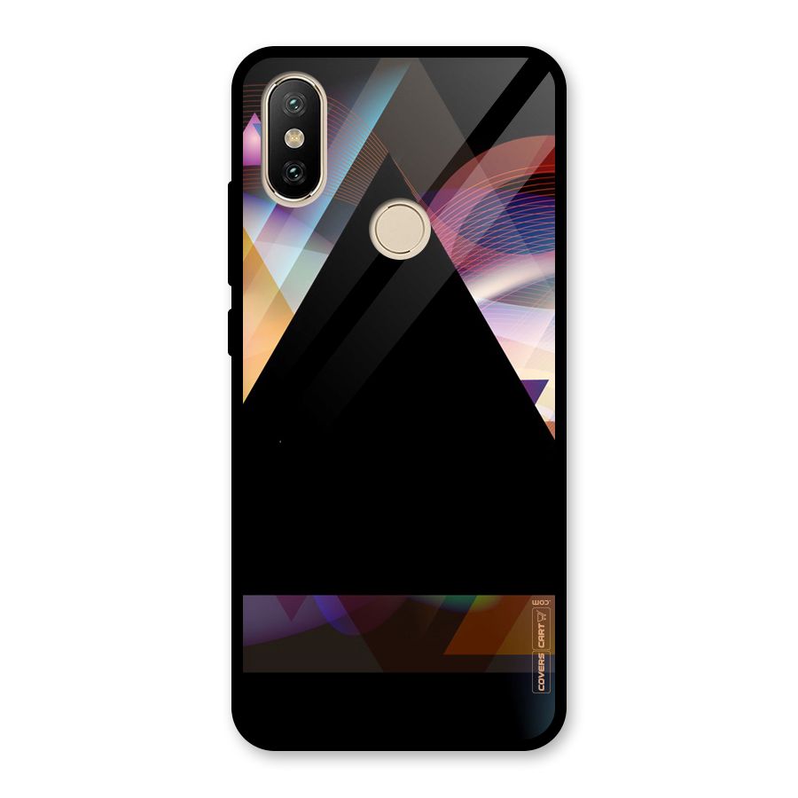 Triangle Black Abstract Glass Back Case for Redmi A2