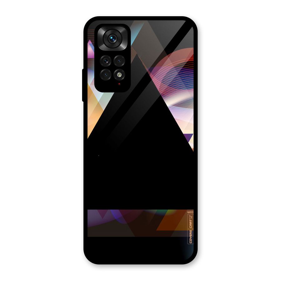 Triangle Black Abstract Glass Back Case for Redmi Note 11S