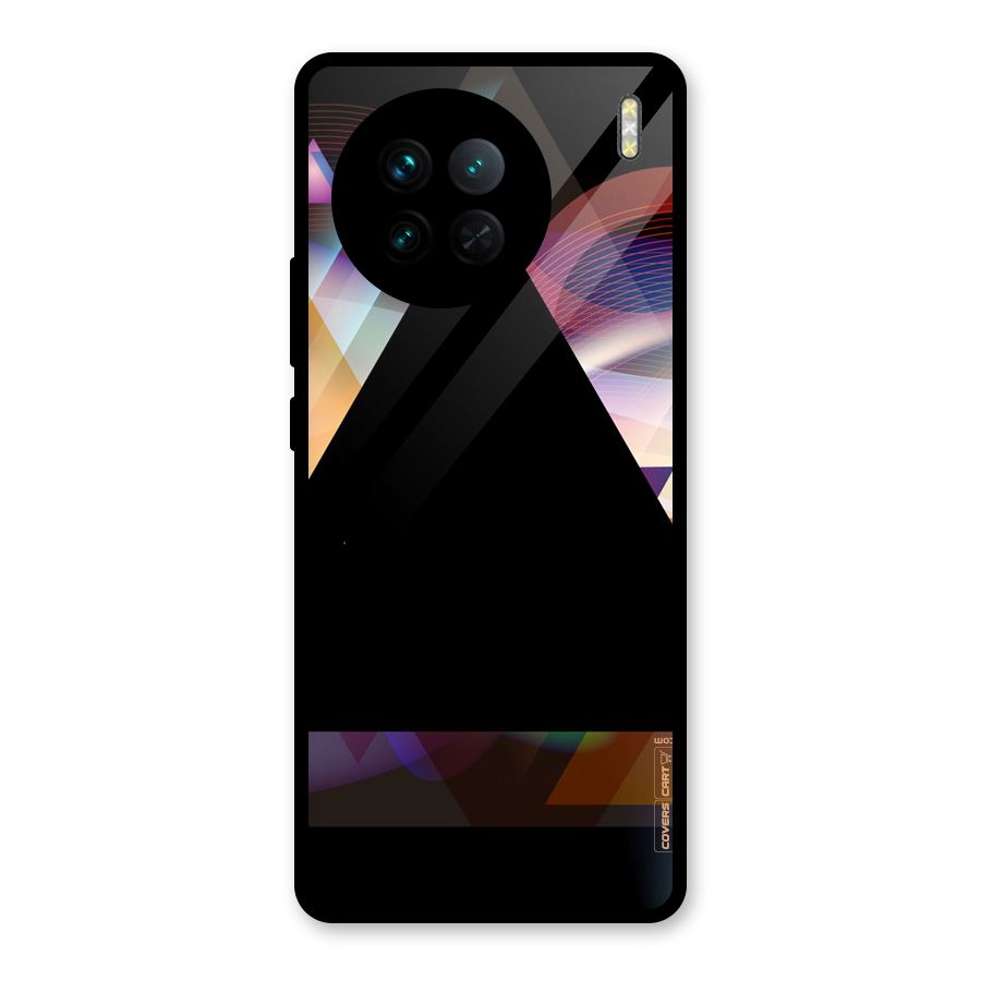 Triangle Black Abstract Glass Back Case for Vivo X90