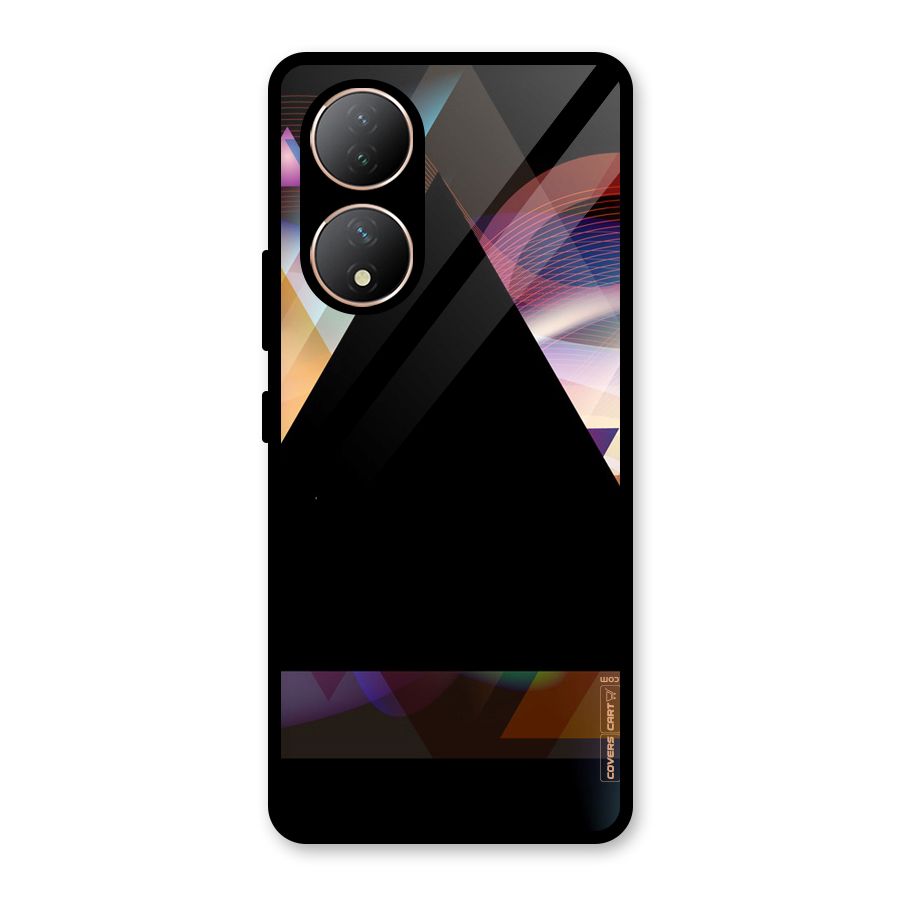 Triangle Black Abstract Glass Back Case for Vivo Y100A