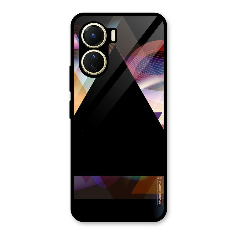 Triangle Black Abstract Glass Back Case for Vivo Y16