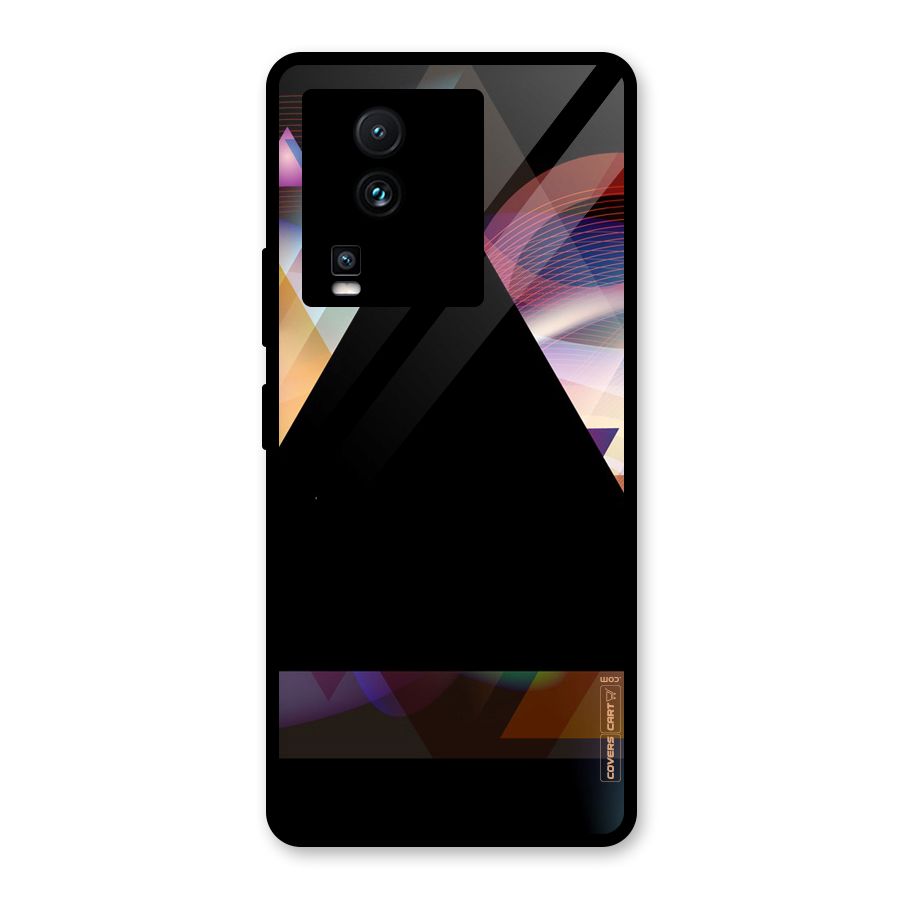 Triangle Black Abstract Glass Back Case for Vivo iQOO Neo 7 Pro