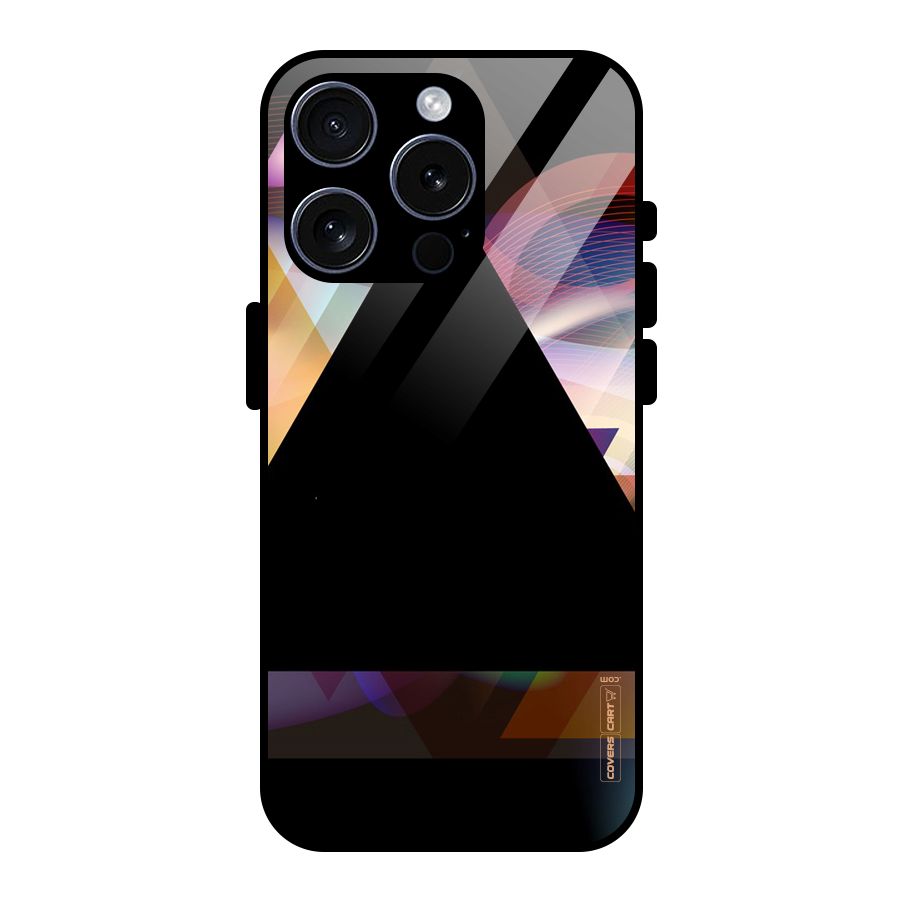 Triangle Black Abstract Glass Back Case for iPhone 15 Pro