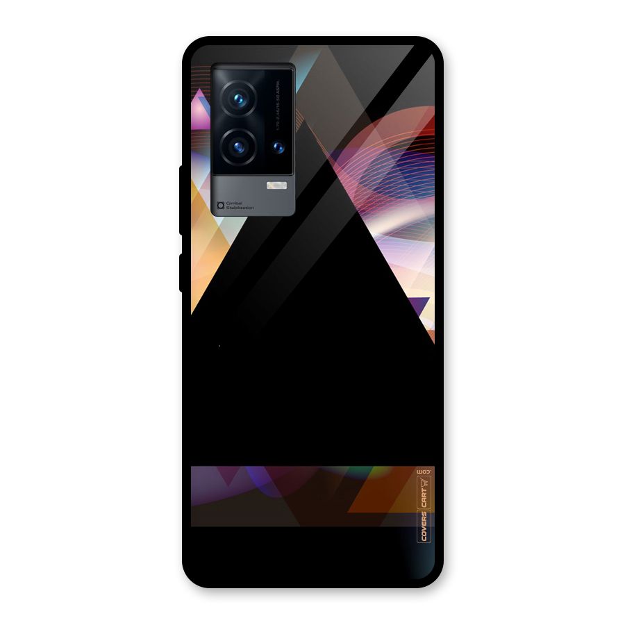 Triangle Black Abstract Glass Back Case for iQOO 9 5G