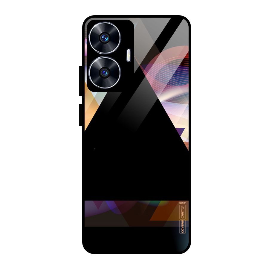Triangle Black Abstract Glass Back Case for realme C55