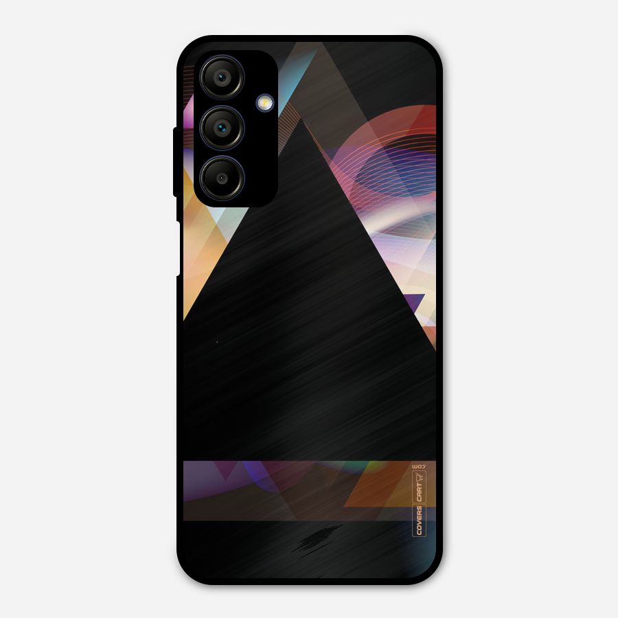 Triangle Black Abstract Metal Back Case for Galaxy A15 5G