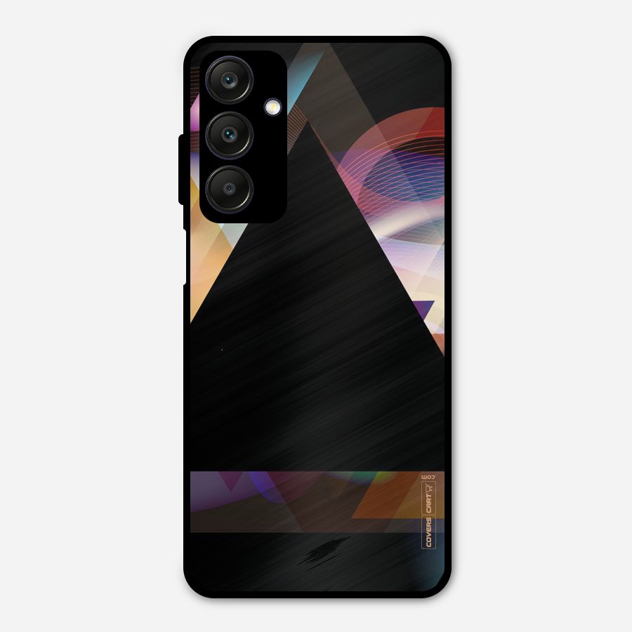 Triangle Black Abstract Metal Back Case for Galaxy A25 5G