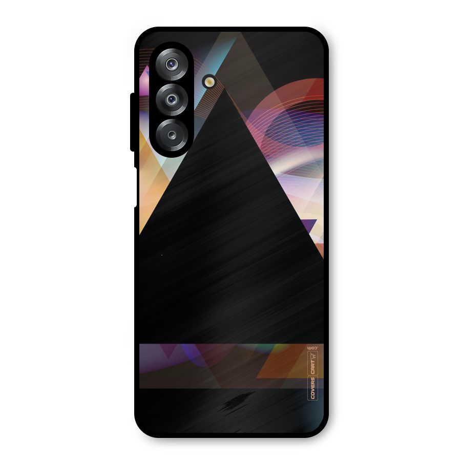 Triangle Black Abstract Metal Back Case for Galaxy A26