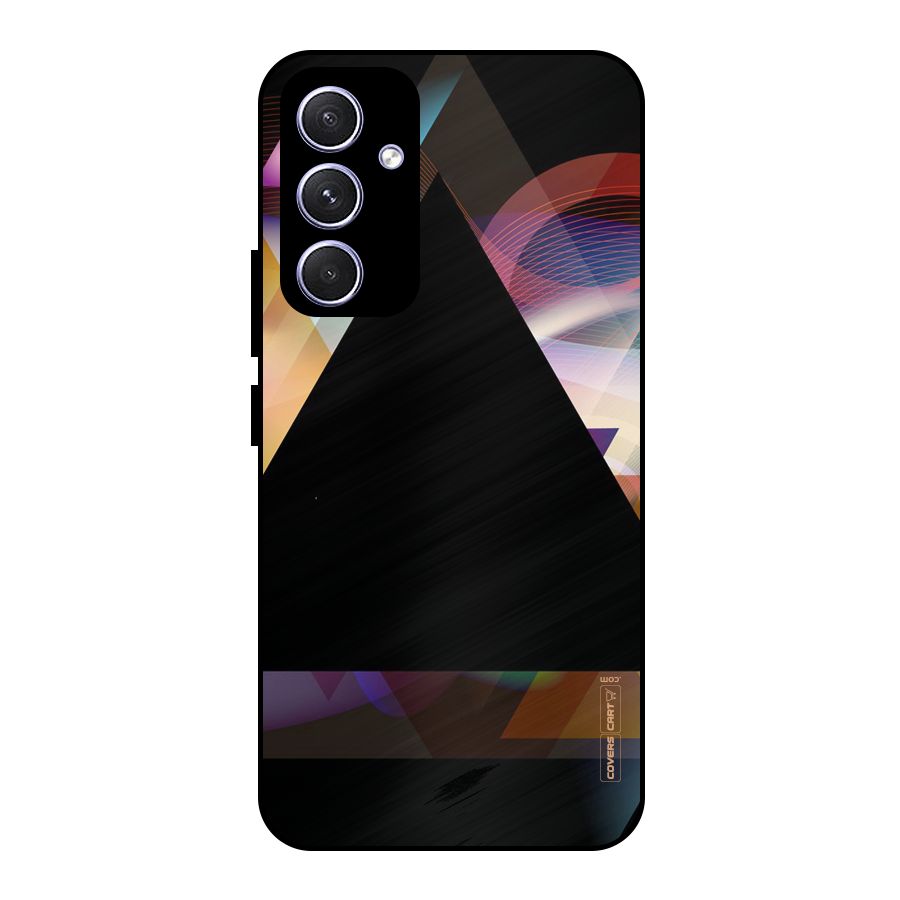 Triangle Black Abstract Metal Back Case for Galaxy A54