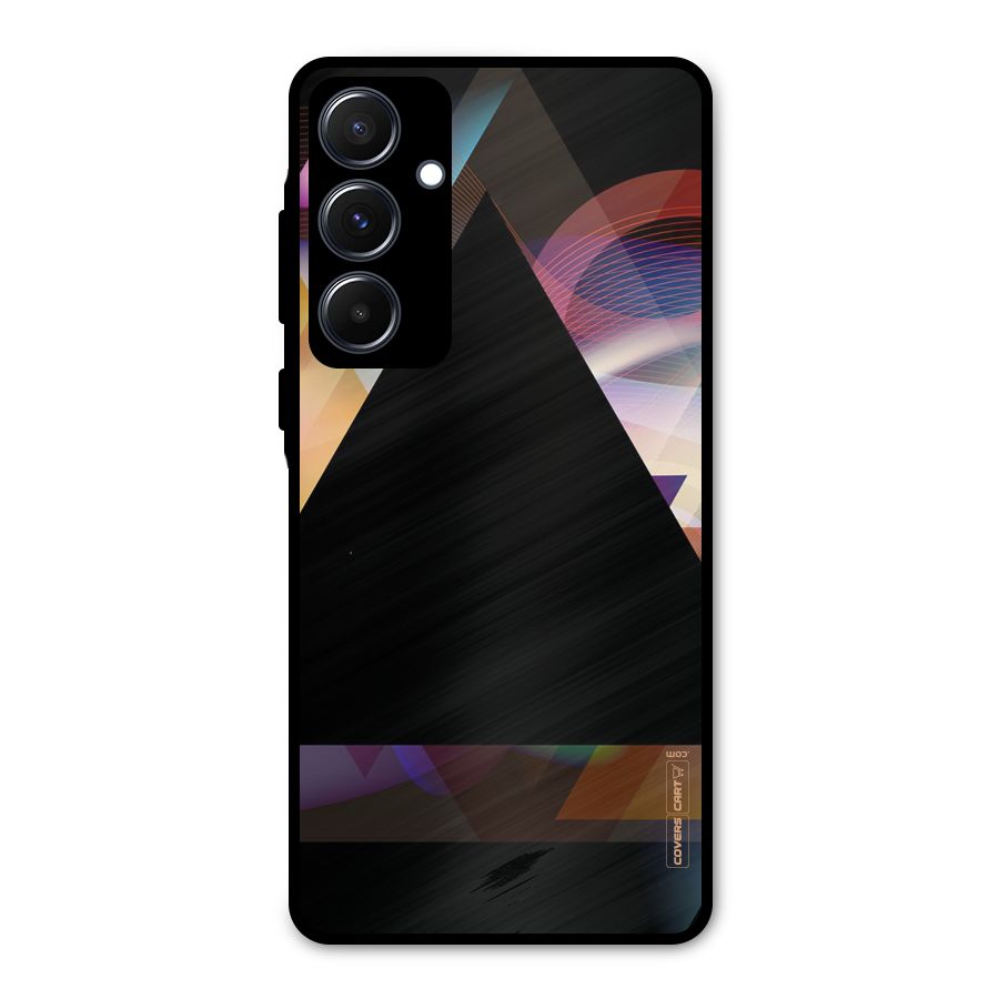 Triangle Black Abstract Metal Back Case for Galaxy A55