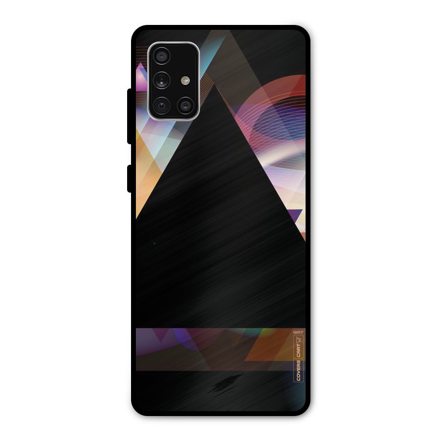 Triangle Black Abstract Metal Back Case for Galaxy A71