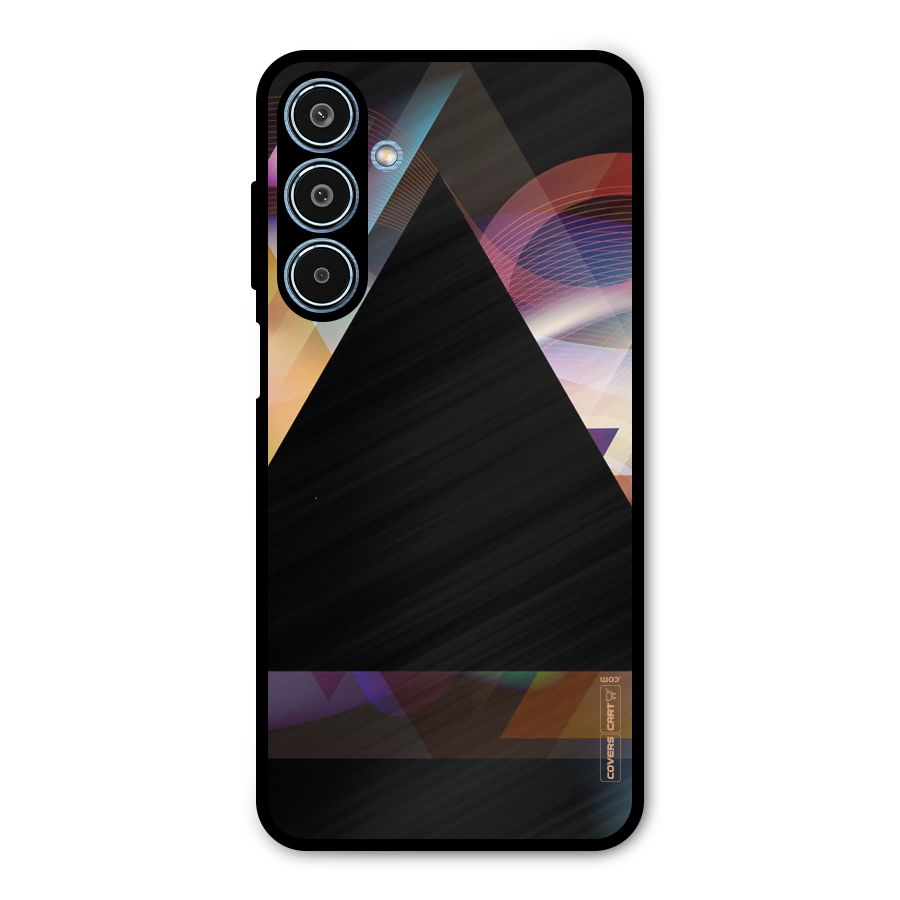 Triangle Black Abstract Metal Back Case for Galaxy M35