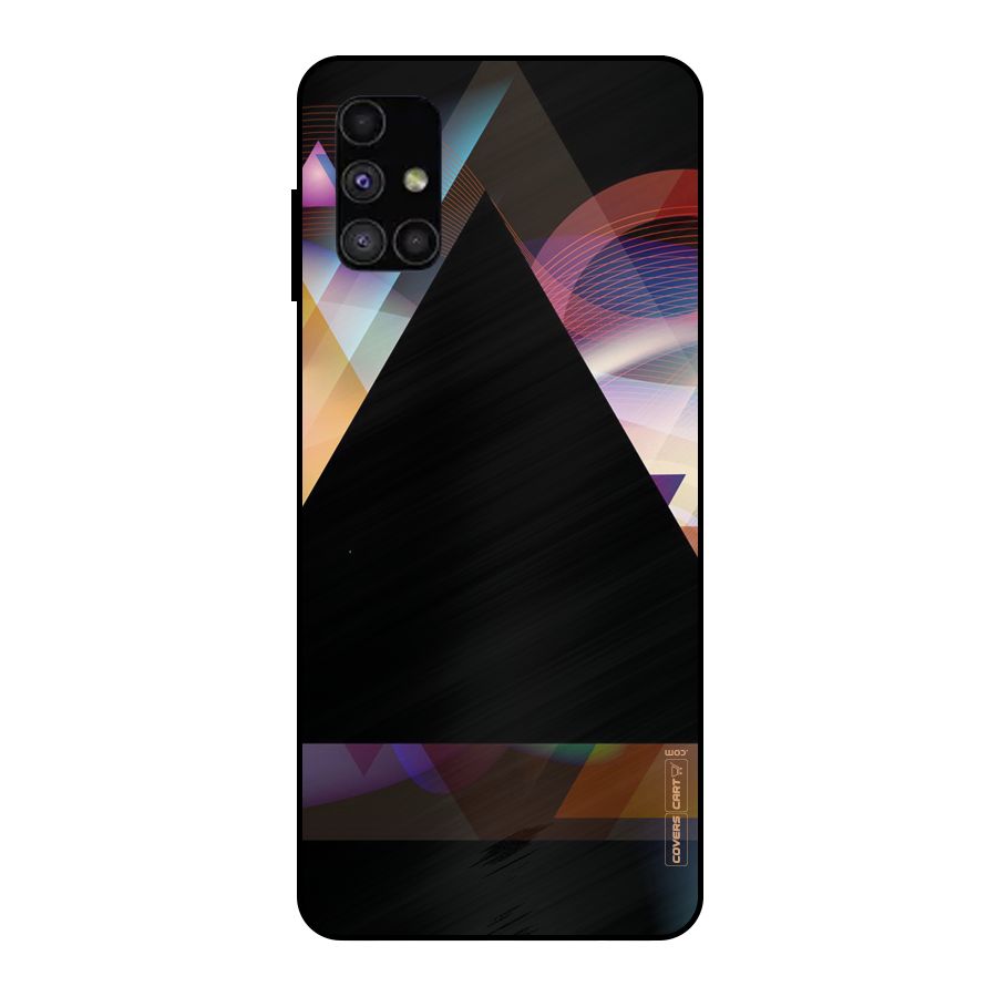 Triangle Black Abstract Metal Back Case for Galaxy M51