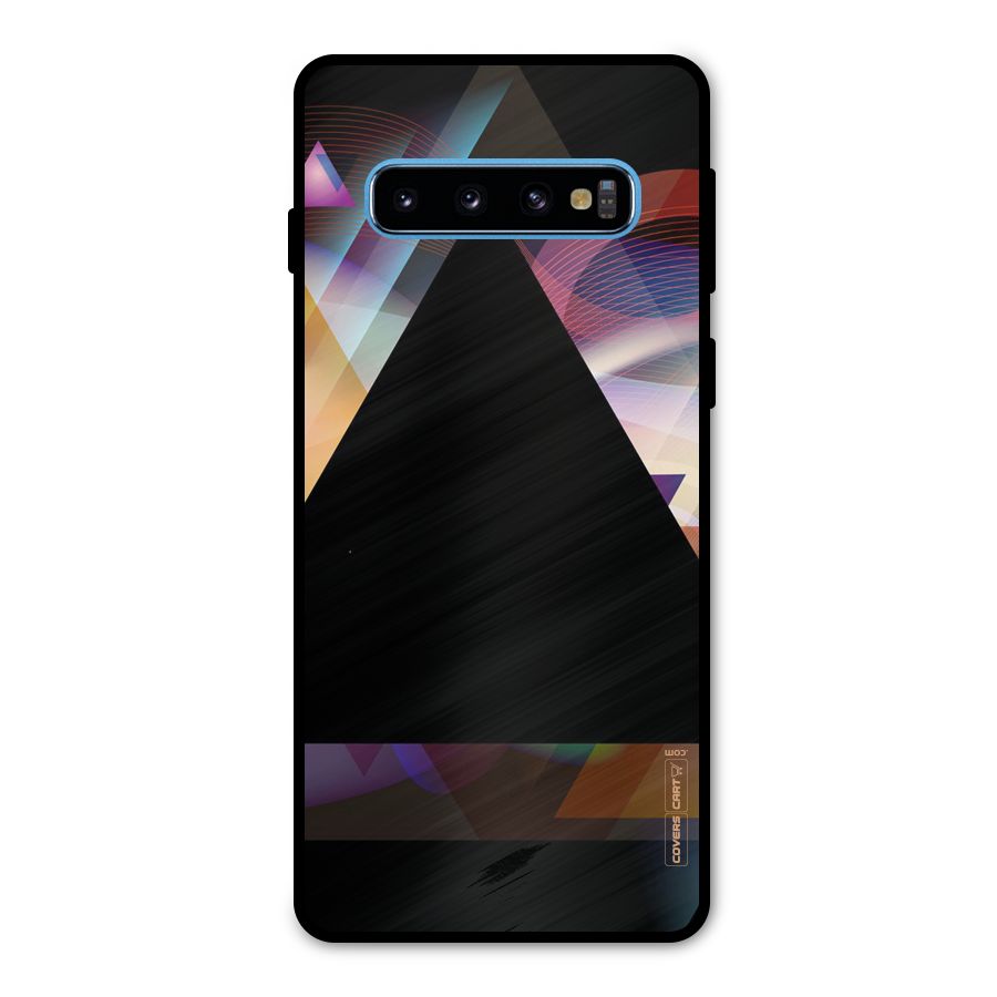 Triangle Black Abstract Metal Back Case for Galaxy S10