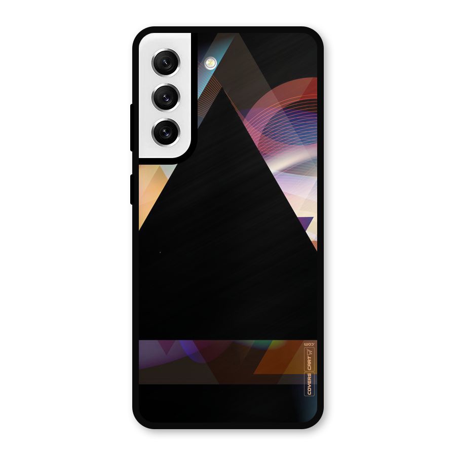 Triangle Black Abstract Metal Back Case for Galaxy S21 FE 5G