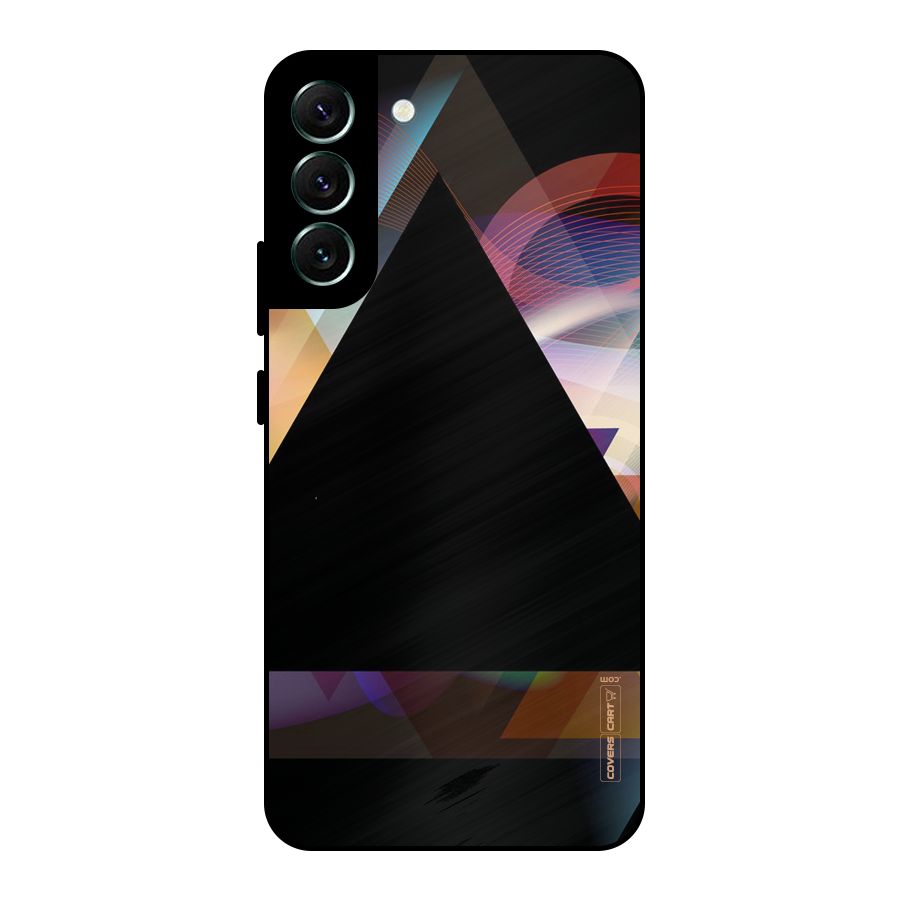 Triangle Black Abstract Metal Back Case for Galaxy S22 Plus 5G