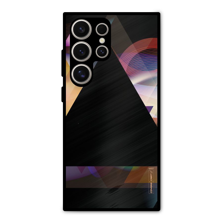 Triangle Black Abstract Metal Back Case for Galaxy S24 Ultra