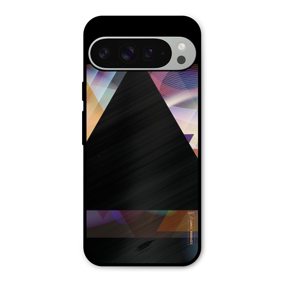 Triangle Black Abstract Metal Back Case for Google Pixel 9 Pro XL