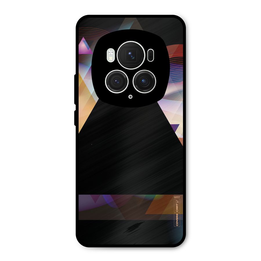 Triangle Black Abstract Metal Back Case for Honor Magic6 Pro