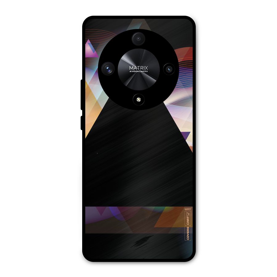 Triangle Black Abstract Metal Back Case for Honor X9b