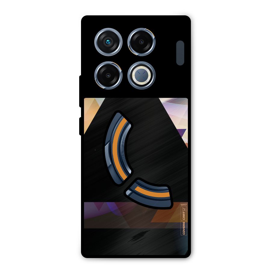 Triangle Black Abstract Metal Back Case for Infinix GT 20 Pro
