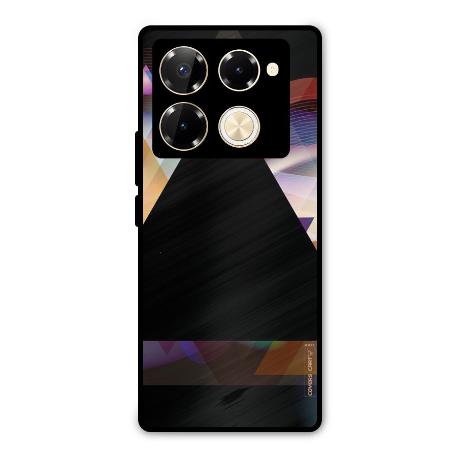 Triangle Black Abstract Metal Back Case for Infinix Note 40 Pro