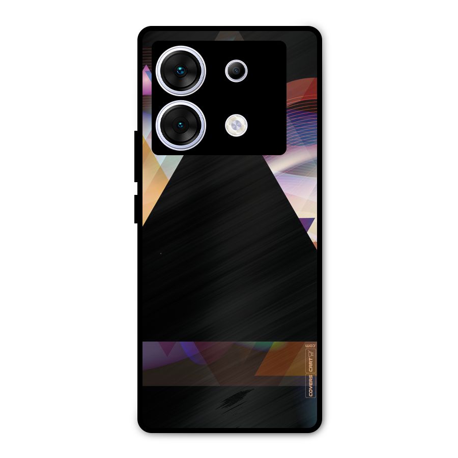 Triangle Black Abstract Metal Back Case for Infinix Zero 30 5G