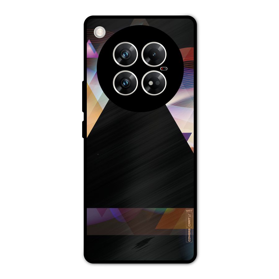 Triangle Black Abstract Metal Back Case for Infinix Zero 40 5G