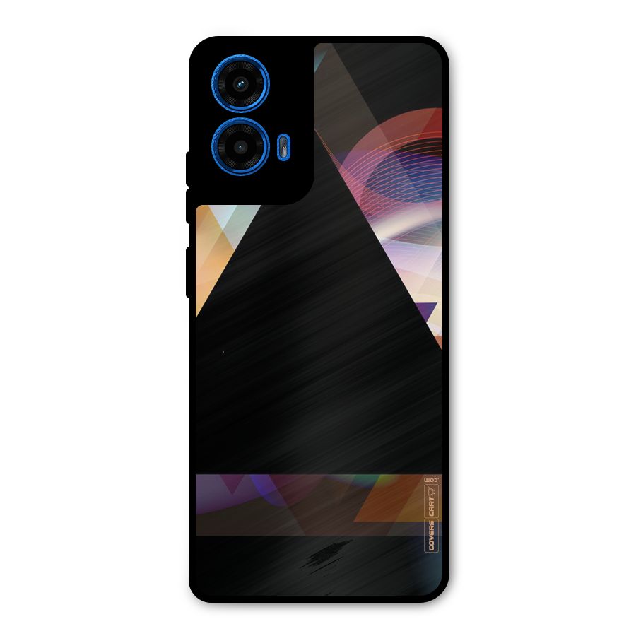 Triangle Black Abstract Metal Back Case for Moto G45