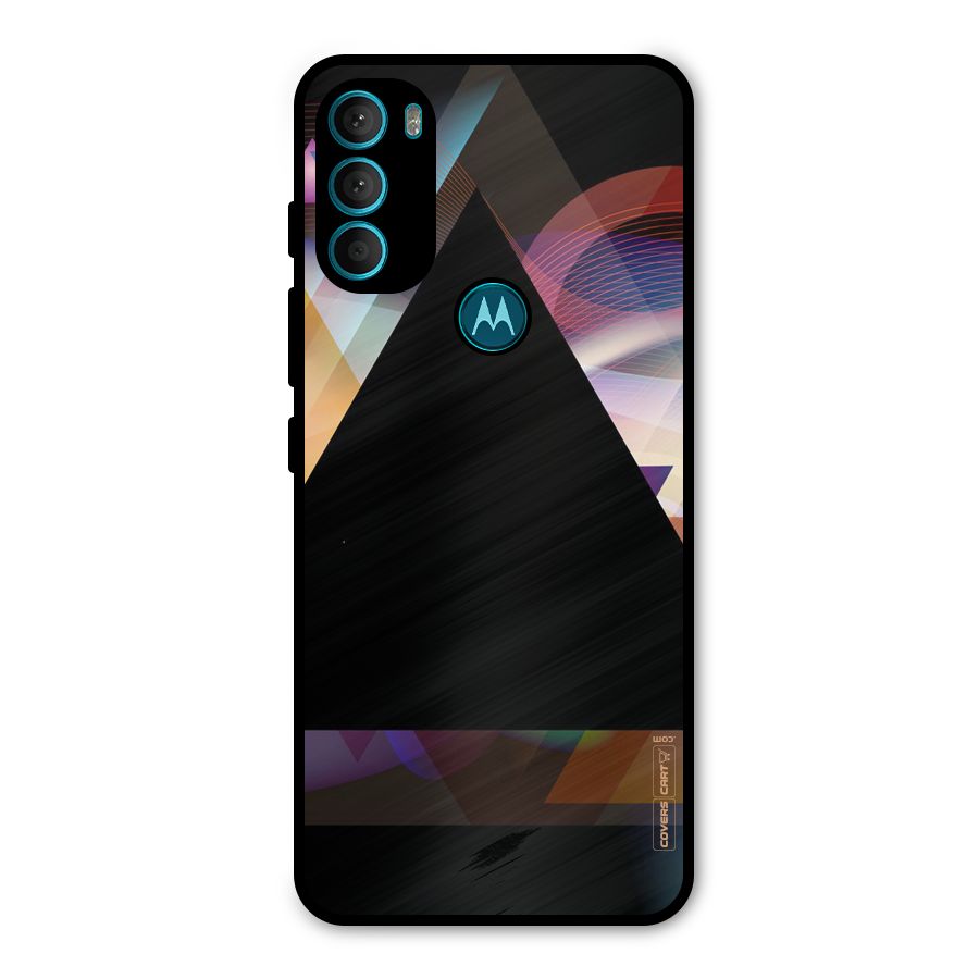 Triangle Black Abstract Metal Back Case for Moto G71 5G