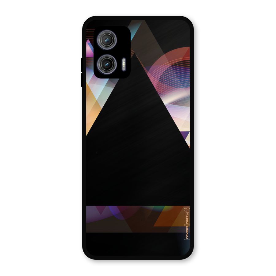 Triangle Black Abstract Metal Back Case for Moto G73