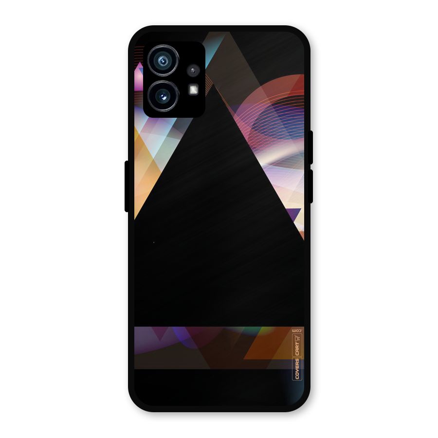 Triangle Black Abstract Metal Back Case for Nothing Phone 1