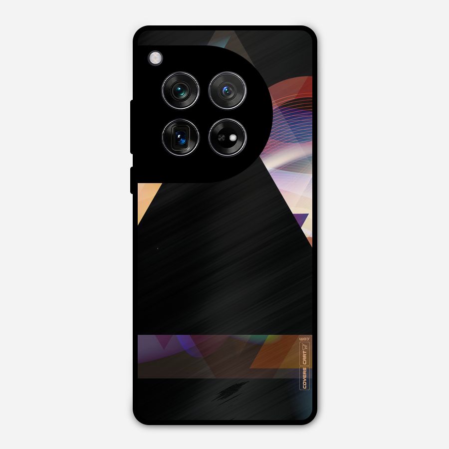Triangle Black Abstract Metal Back Case for OnePlus 12