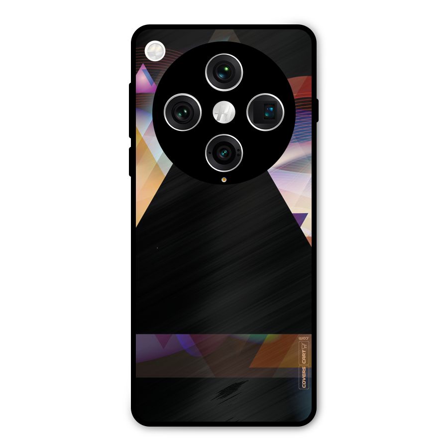 Triangle Black Abstract Metal Back Case for Oppo Find X8 Pro